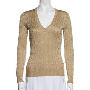 RALPH LAUREN BLACK LABEL Silk V-Neck Sweater